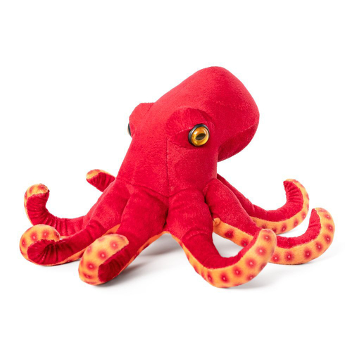 Living Nature 27cm Common Octopus Stuffed Animal Plush Kids Toy Red