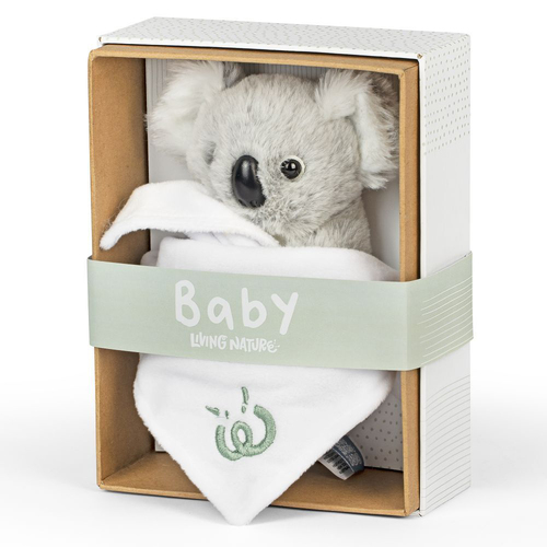 Living Nature 21cm Baby Koala w/ Blanket Kids Stuffed Toy - Grey