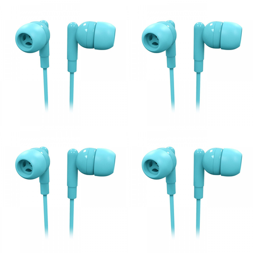 4PK Laser Wired 3.5mm Silicone Earbud Headphones 1.2m - Icy Morn