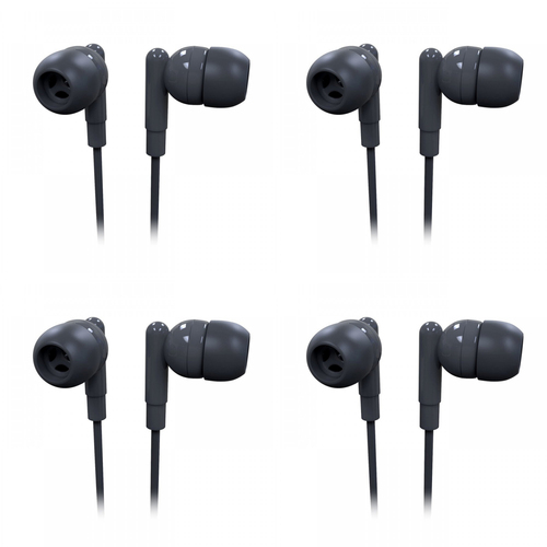 4PK Laser Wired 3.5mm Silicone Earbud Headphones 1.2m - Tornado