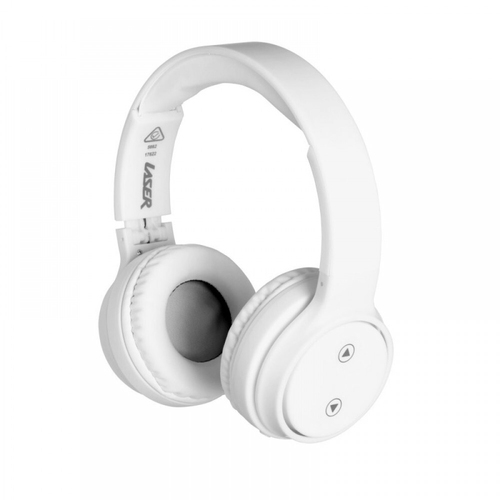 Laser Foldable Wireless Bluetooth Headphones w/ Mic - Bright White