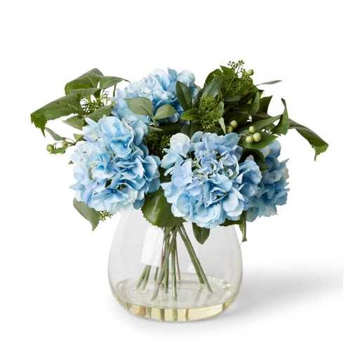 E Style Artificial 43cm Plastic Hydrangea Berry Mix in Allira - Blue