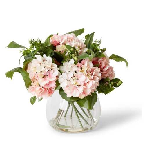 E Style Artificial 43cm Plastic Hydrangea Berry Mix in Allira - Pink