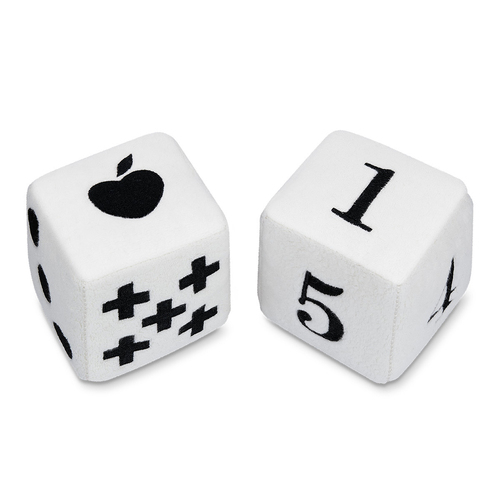 2pc Apple Park Organic Cotton 7.5cm Soft Dice White Baby/Infant Toy Set 0m+