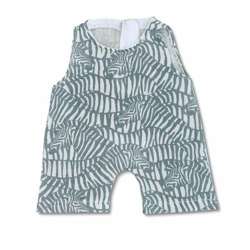 Apple Park Cotton Muslin Coverall Zebra Print For Soft Dolls Kids/Baby 0+