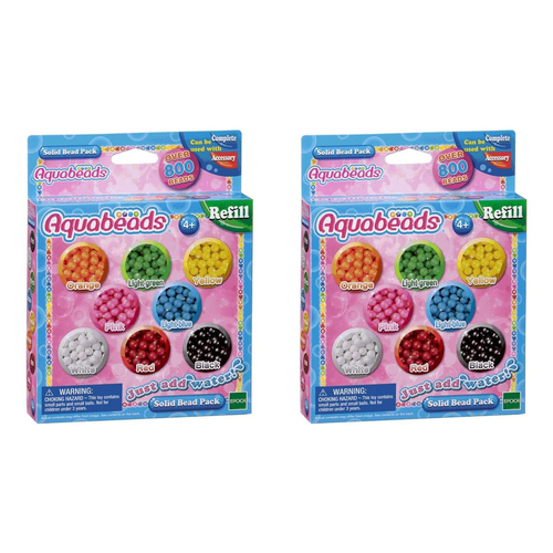 2PK Aquabeads Solid Bead Pack Kids/Childrens Interactive Toy 4+