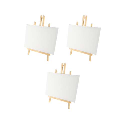 3PK Art Boxd 30.5cm Large Stretched Canvas w/ Wooden Easel