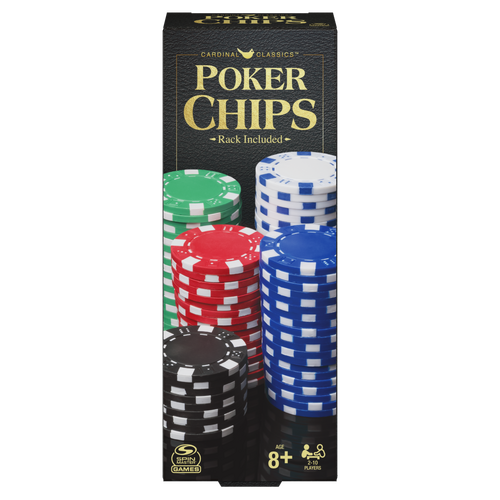 100pc Classic Games 11.5gm Poker Chips w/ Rack 2-10 Player 3+