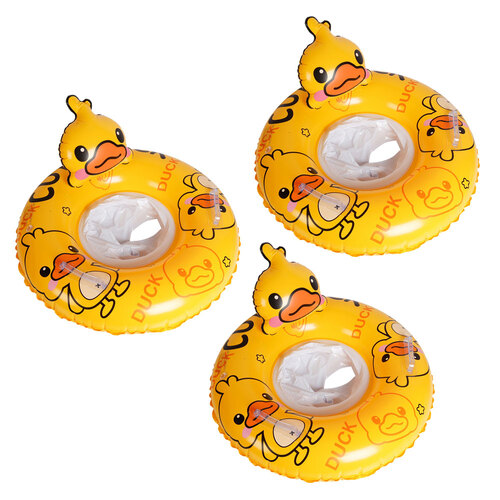 3PK Airtime Kids Inflatable Swim Ring w/ Seat Duck Design Outdoor Camping 56cm