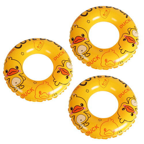 3PK Airtime PVC Swim Ring Duck Design Outdoor Camping 50cm Yellow