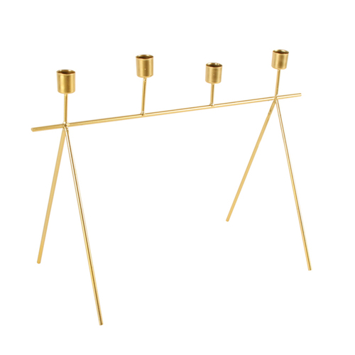 Maine & Crawford Rowan 60cm Metal Candle Holder Stand - Gold