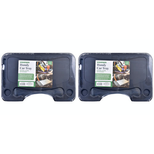 2PK Living Today Reversible Lunch/Work Car Tray - Black