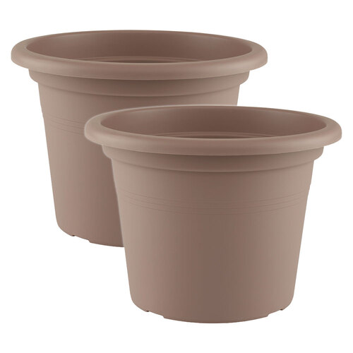 2PK Artevasi Cilindro Indoor/Outdoor Garden Pot 35x24.9cm Taupe