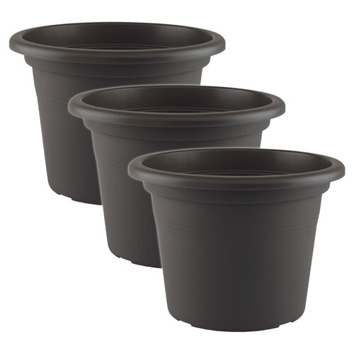 3PK Artevasi Cilindro Indoor/Outdoor Garden Pot 30x21.5cm Anthracite