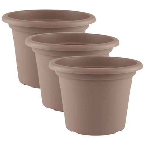 3PK Artevasi Cilindro Indoor/Outdoor Garden Pot 30x21.5cm Taupe