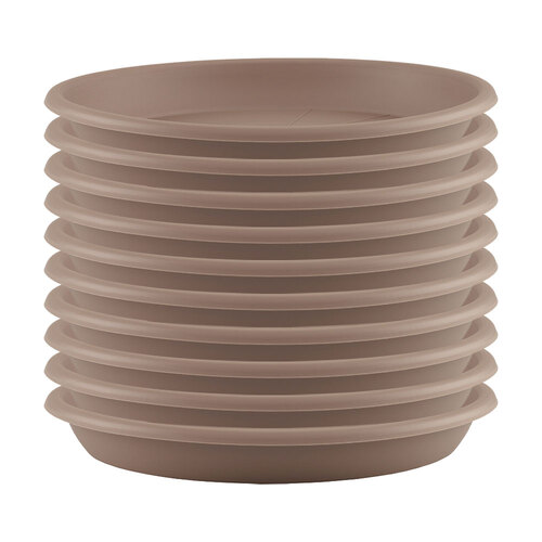 10PK Artevasi Round Indoor/Outdoor Garden Saucer For Pot 18x2.8cm Taupe