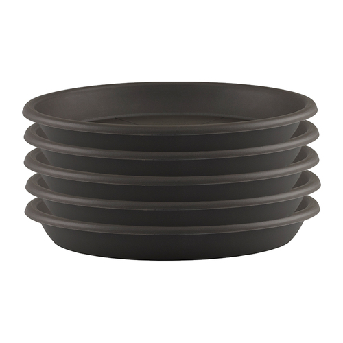 5PK Artevasi Round Indoor/Outdoor Garden Saucer For Pot 26x3.3cm Anthracite