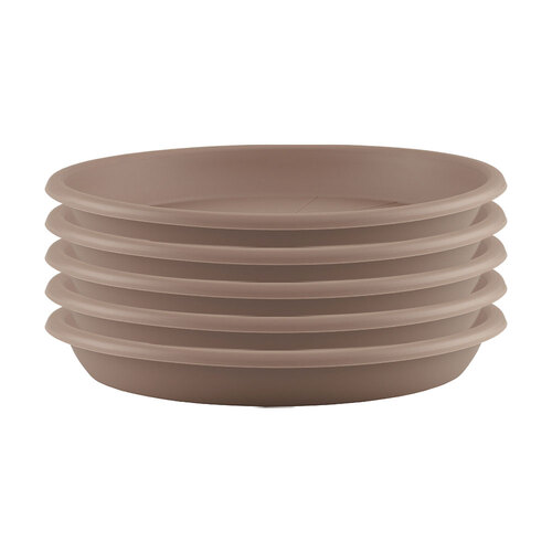 5PK Artevasi Round Indoor/Outdoor Garden Saucer For Pot 26x3.3cm Taupe