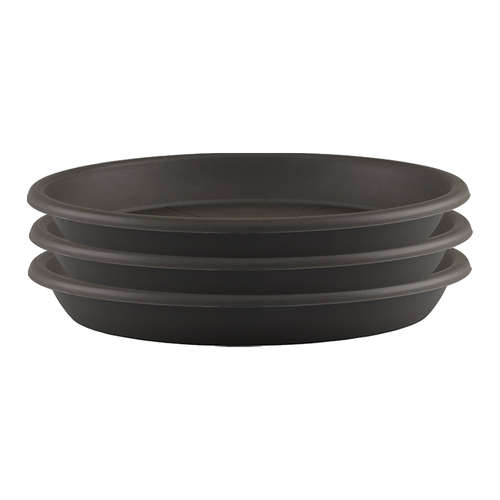 3PK Artevasi Round Indoor/Outdoor Garden Saucer For Pot 40x5.1cm Anthracite