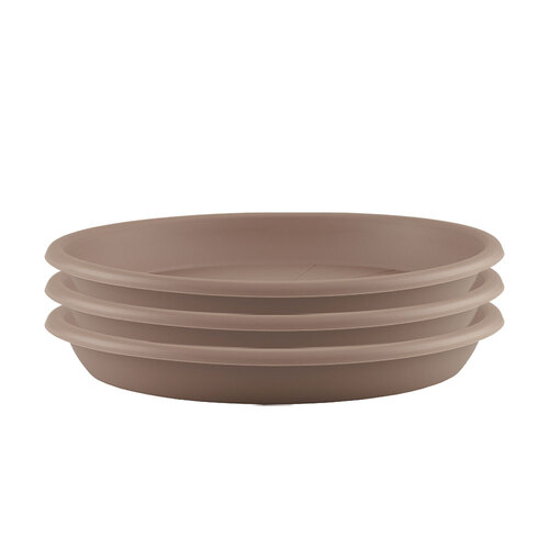 3PK Artevasi Round Indoor/Outdoor Garden Saucer For Pot 40x5.1cm Taupe