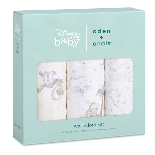 3pc Aden & Anais My Darling Dumbo Classic Washcloths Set