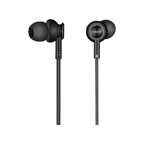 AIWA In-Ear Gel Performance Wired Earbuds w/Mic Black