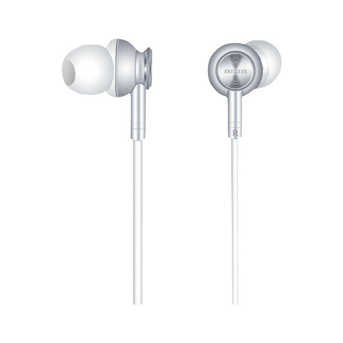 AIWA In-Ear Gel Performance Wired Earbuds w/Mic White