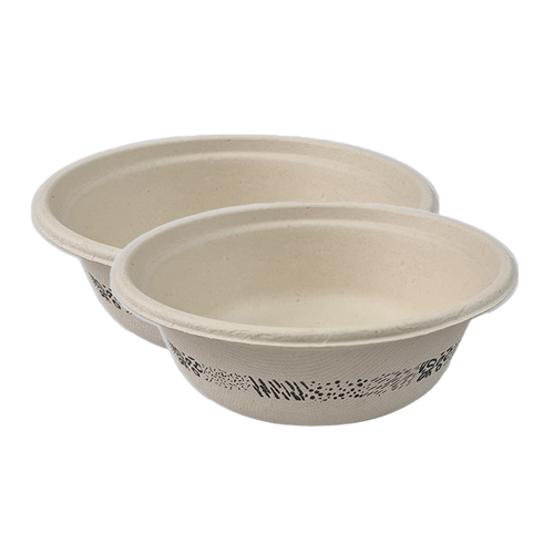 2x 60pc EcoSouLife Disposable Harvest Art Series Bowl 500ml - Black