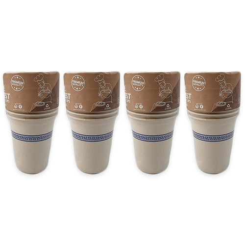 4x 60pc EcoSouLife Harvest Art Series Cups Greek Blue 236ml