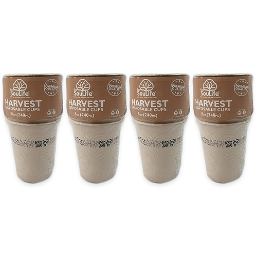 4x 60pc EcoSouLife Harvest Art Series Cup Black 236ml