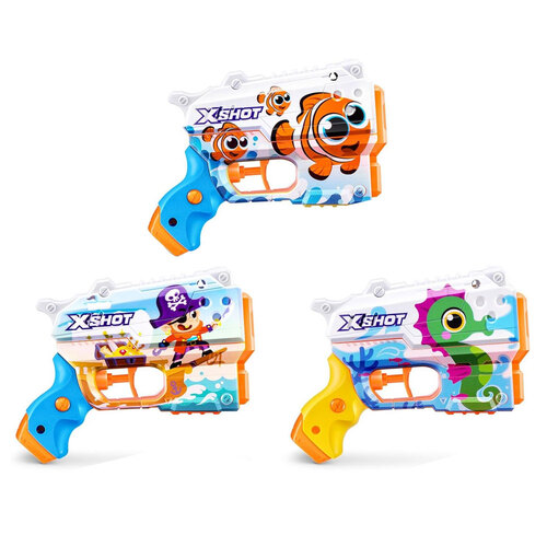 3PK Zuru Xshot Fast Fill Skins Water Gun Junior Blaster Kids Toy Asst 5y+