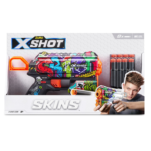 X-Shot Skins Lock Blaster (16 Darts) by ZURU for Ages 8 & Up 