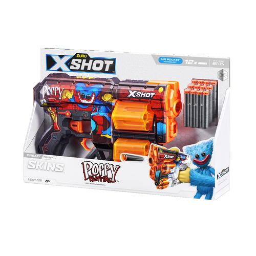 Zuru Xshot Skins Poppy Playtime Dread w/ 12-Darts Kids Outdoor Toy 8+