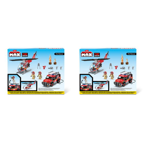 2x 265pc ZURU Max Build Construction City Fire Rescue Kids Building Toy 6y+