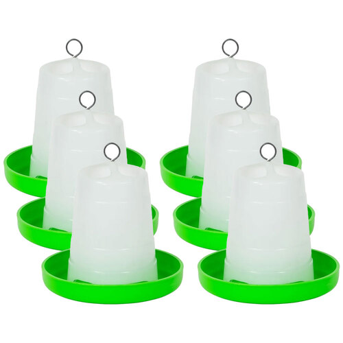 6x 3pc Show Master Green & White Poultry/Bird Suspension Feeder 127A 1.5KG