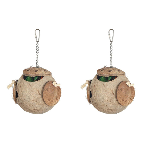 2x Nature Island 26x15cm Coco Foraging Bird Pet Fun Cage Toy