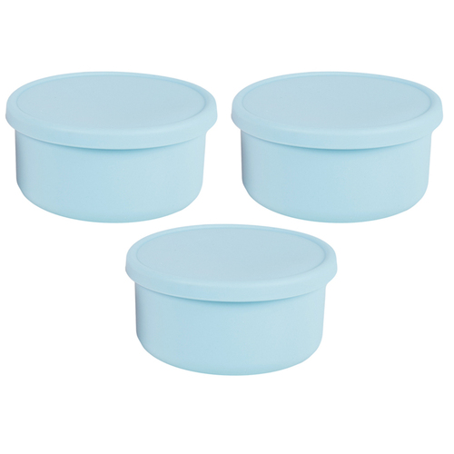 3PK Cuddle Bug Baby Feeding Silicone Bowl w/ Lid 2 14.5X14.5X7cm Blue/Pink