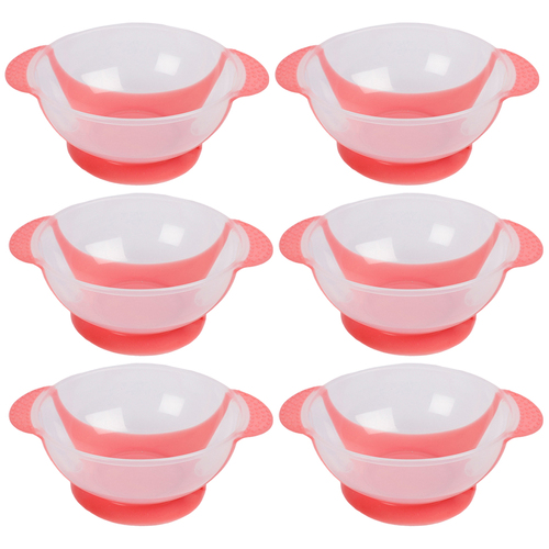 6PK Cuddle Bug Baby Feeding Suction Bowl Set 13X9cm Blue/Pink