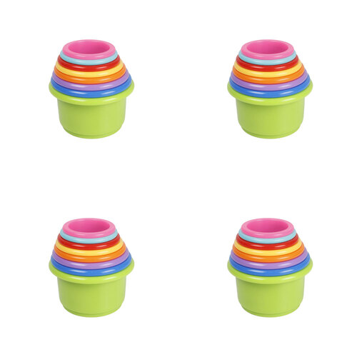 4x 8pc Cuddle Bug Toddler Stacking Cups 30x8.4x8.4cm Assorted 