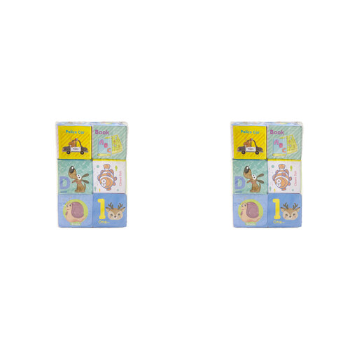 2x 6pc Cuddle Bug Baby Educational Blocks 6 Pack 7x7cm Assorted