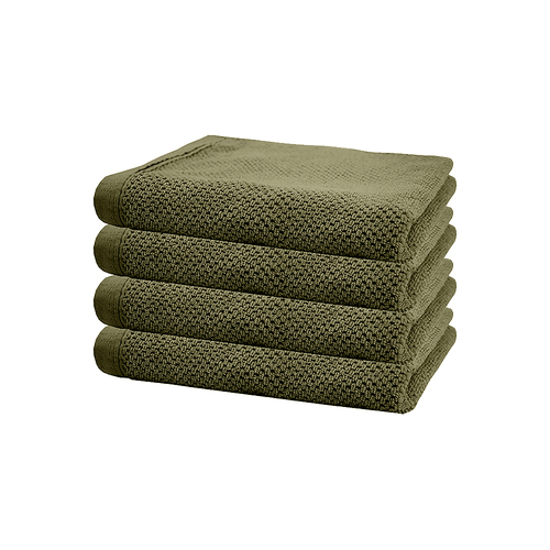 4pc Bambury Home Living soft Angove Hand Towel 40x70cm Olive 40 x 70cm