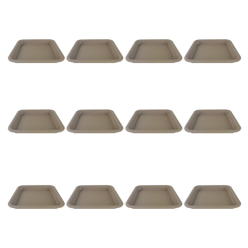 12PK Homeleisure Balconia Square Saucer For 25cm Pot Taupe Garden 