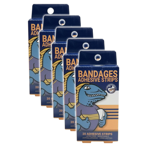 5x 20pc NRL Mascot Parramatta Eels Kids Adhesive Strips 6y+