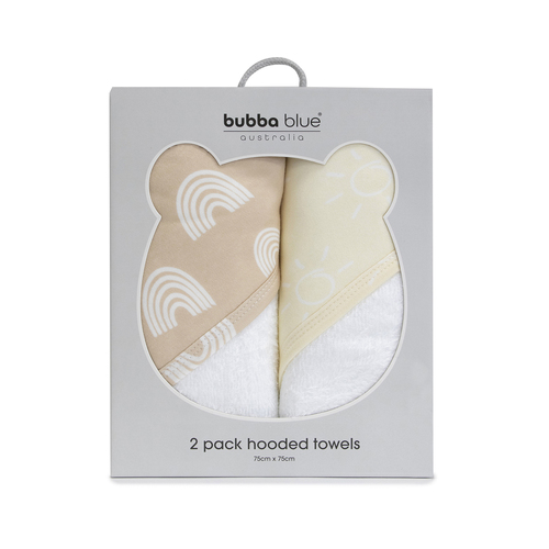 2pc Bubba Blue Nordic Baby/Childrens Hooded Towel, Vanilla/Latte