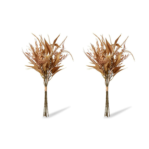 2PK E Style Artificial 50cm Plastic Native Foliage Deco Bundle - Natural