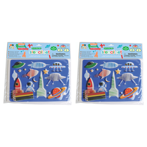 2PK Buddy & Barney Stencil & Pencil Double Pack Up In The Sky Kids 3y+