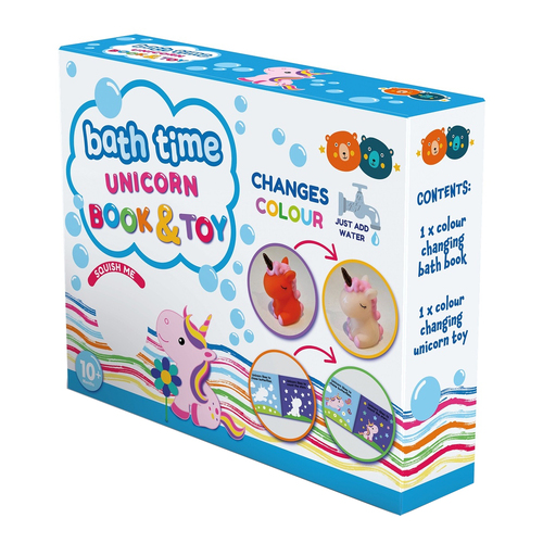 Buddy & Barney Magic Colour Changing Bath Book & Toy - Unicorn Kids 1y+