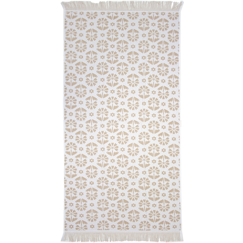 Bambury Ultra soft Durable Flora Beach Towel Pebble 90 x 170cm Cotton Woven