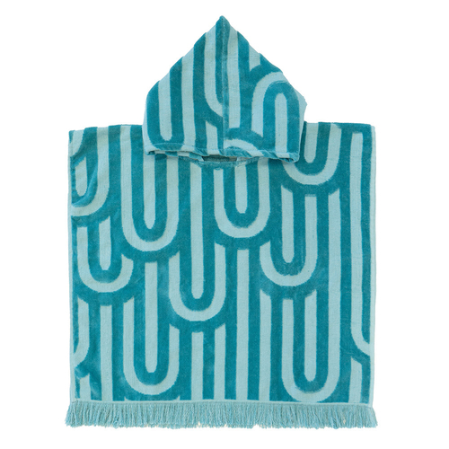 Bambury HiLo Kids Poncho Arcade Cotton 60x60cm - Turquoise