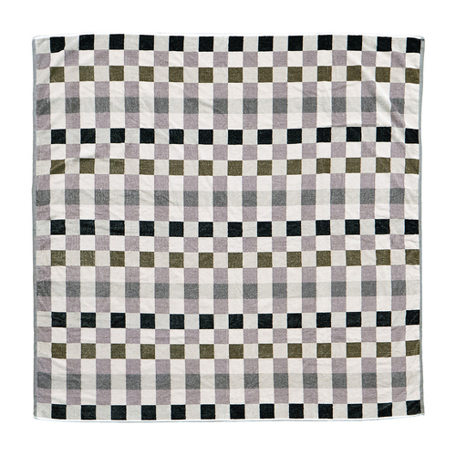 Bambury Jacquard Cotton Beach Blanket 170x170cm - Truffle Check